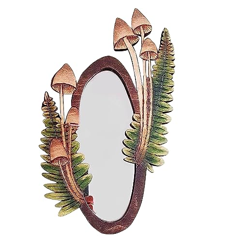 Unicoco Wandspiegel, Holzpilz Waldspiegel Wand Dekorative Spiegel Vintage Oval Spiegel Wandmontierte Spiegel 12,99 x 7,87 Zoll für Schlafzimmer, Wohnzimmer von Unicoco