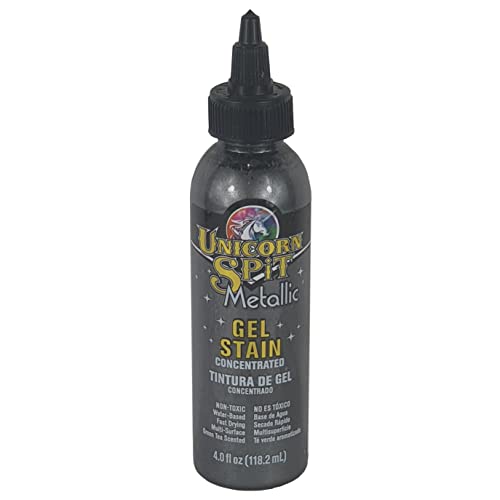 Unicorn Spit Metallic Colour Paint Mercury Concentrated High Pigment Waterbased Multi Surface Non-Toxic Gel Stain (Silber) von Unicorn SPiT