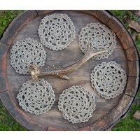 Set Untersetzer, Rustikale Shabby Küken Gehäkelte Beige Hippie Wohnkultur von UnicornVibration