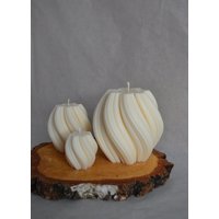Wellen Kerze | Wave Candle Spiral Twist Wirbelkerze Handgemachte Rapswachskerze Vegan von UnicraftDE