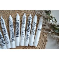 stabkerzen | Happy Birthday Kerze Geburtstagskerze Spruchkerze Mitbringsel Beschriftete Personalisiert von UnicraftDE