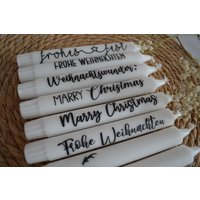 stabkerzen Mit Spruch | Weihnachtskerzen Beschriftete Personalisiert von UnicraftDE