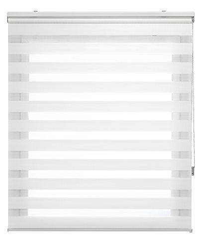 Uniestor basic duo rollo tag und nacht Cremefarben- doppelrollo 120 x 180 cm (Breite x Länge). Stoffgröße 117 x 175 cm. Fensterrollo zebra von Blindecor