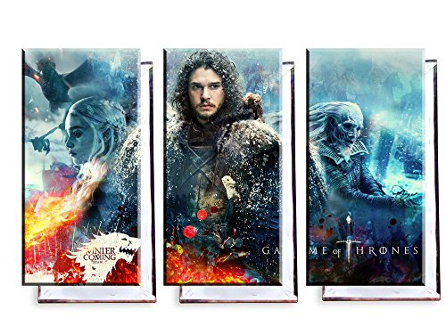Unified Distribution Game of Thrones - Jon Snow - Dreiteiler (120x80 cm) - Bilder & Kunstdrucke fertig auf Leinwand aufgespannt und in erstklassiger Druckqualität von Unified Distribution