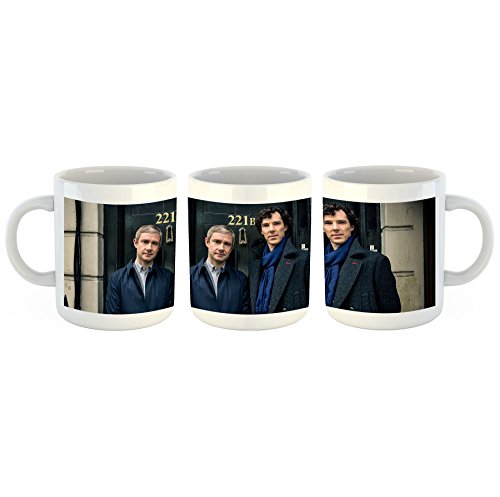 Sherlock Holmes - Dr. John Watson (Benedict Cumberbatch, Martin Freeman) - Tasse mit Motiv bedruckt, 300ml C-Henkel. Tolles Geschenk für Büro, Küche, Geburtstag, Ihre neue Lieblingstasse zum Frühstück von Unified Distribution