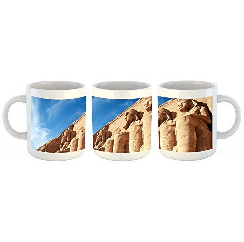 Unified Distribution Abu Simbel Tempel Ägypten - Tasse mit Motiv Bedruckt, 300ml C-Henkel. Tolles Geschenk für Büro, Küche, Geburtstag, Ihre Neue Lieblingstasse zum Frühstück von Unified Distribution