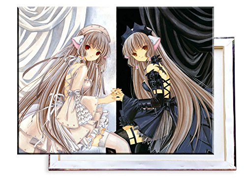 Unified Distribution Anime & Manga - Chobits Black&White - 80x60 cm - Bilder & Kunstdrucke fertig auf Leinwand aufgespannt und in erstklassiger Druckqualität von Unified Distribution