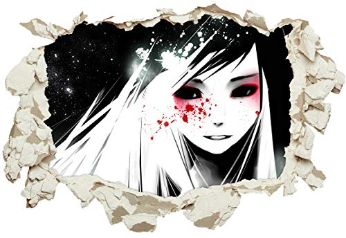 Unified Distribution Anime & Manga - Gothic Girl Blut - Wandtattoo mit 3D Effekt, Aufkleber für Wände und Türen Größe: 92x61 cm, Stil: Durchbruch von Unified Distribution