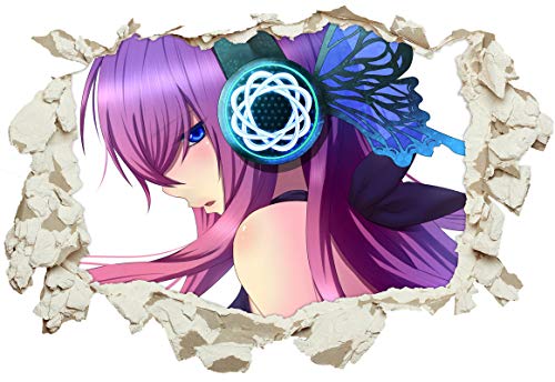 Unified Distribution Anime & Manga - Vocaloid Luka - Wandtattoo mit 3D Effekt, Aufkleber für Wände und Türen Größe: 92x61 cm, Stil: Durchbruch von Unified Distribution