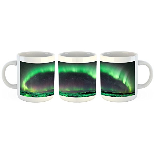 Unified Distribution Aurora Borealis - Tasse mit Motiv Bedruckt, 300ml C-Henkel. Tolles Geschenk für Büro, Küche, Geburtstag, Lieblingstasse zum Frühstück von Unified Distribution