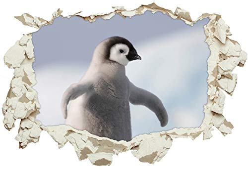 Unified Distribution Baby Pinguin in der Arktis - Wandtattoo mit 3D Effekt, Aufkleber für Wände und Türen Größe: 92x61 cm, Stil: Durchbruch von Unified Distribution