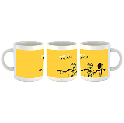Unified Distribution Daft Punk Gelb Pulp Fiction - Tasse mit Motiv Bedruckt, 300ml C-Henkel. Tolles Geschenk für Büro, Küche, Geburtstag, Ihre Neue Lieblingstasse zum Frühstück von Unified Distribution