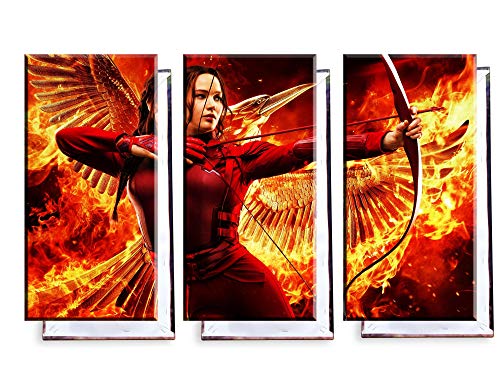 Unified Distribution Die Tribute von Panem - Dreiteiler (120x80 cm) Kunstdruck auf Leinwand • erstklassige Druckqualität • Dekoration • Wandbild von Unified Distribution