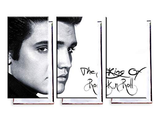 Unified Distribution Elvis Presley - Dreiteiler (120x80 cm) Kunstdruck auf Leinwand • erstklassige Druckqualität • Dekoration • Wandbild von Unified Distribution