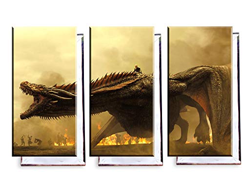 Unified Distribution Game of Thrones - Dreiteiler (120x80 cm) Kunstdruck auf Leinwand • erstklassige Druckqualität • Dekoration • Wandbild von Unified Distribution