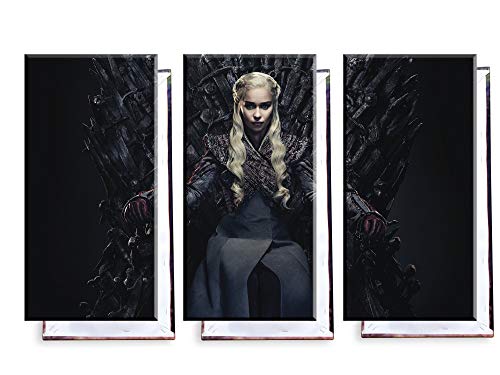 Unified Distribution Game of Thrones - Eiserner Tron Daenerys Targaryen - Dreiteiler (120x80 cm) - Bilder & Kunstdrucke fertig auf Leinwand aufgespannt und in erstklassiger Druckqualität von Unified Distribution