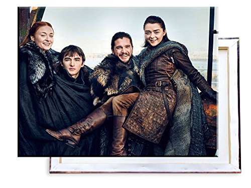 Unified Distribution Game of Thrones - Haus Stark - 80x60 cm - Bilder & Kunstdrucke fertig auf Leinwand aufgespannt und in erstklassiger Druckqualität von Unified Distribution