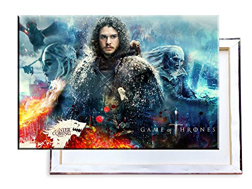 Unified Distribution Game of Thrones - Jon Snow - 100x70 cm - Bilder & Kunstdrucke fertig auf Leinwand aufgespannt und in erstklassiger Druckqualität von Tokiso