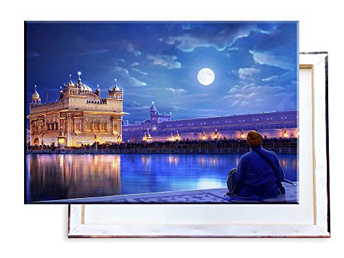 Unified Distribution Golden Temple Amritsar Punjab Indien - 120x80 cm - Bilder & Kunstdrucke fertig auf Leinwand aufgespannt und in erstklassiger Druckqualität von Unified Distribution