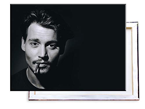 Unified Distribution Johnny Depp - 80x60 cm Kunstdruck auf Leinwand • erstklassige Druckqualität • Dekoration • Wandbild von Unified Distribution