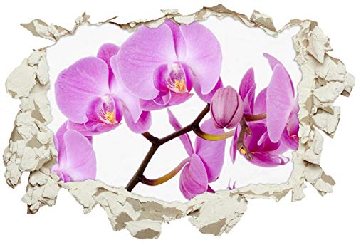 Unified Distribution Pinke Orchideen - Wandtattoo mit 3D Effekt, Aufkleber für Wände und Türen Größe: 92x61 cm, Stil: Durchbruch von Unified Distribution