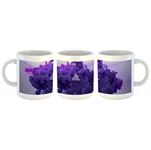 Unified Distribution Rauch Dreieck Flieder - Tasse mit Motiv Bedruckt, 300ml C-Henkel. Tolles Geschenk für Büro, Küche, Geburtstag, Lieblingstasse zum Frühstück von Unified Distribution