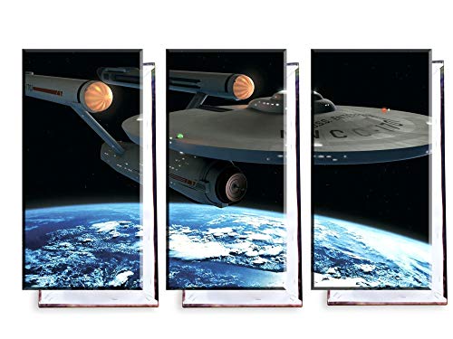 Unified Distribution Raumschiff Enterprise - Dreiteiler (120x80 cm) Kunstdruck auf Leinwand • erstklassige Druckqualität • Dekoration • Wandbild von Unified Distribution