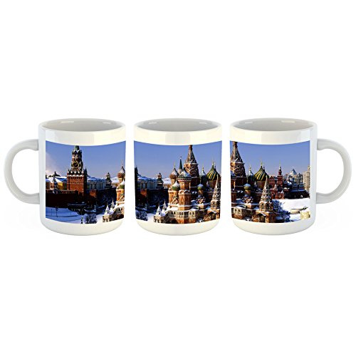 Unified Distribution Roter Platz Russland - Tasse mit Motiv Bedruckt, 300ml C-Henkel. Tolles Geschenk für Büro, Küche, Geburtstag, Lieblingstasse zum Frühstück von Unified Distribution