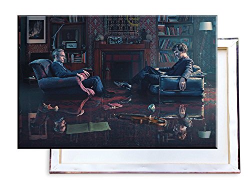 Unified Distribution Sherlock Holmes - Dr. John Watson (Benedict Cumberbatch, Martin Freeman) - 120x80 cm - Bilder & Kunstdrucke fertig auf Leinwand aufgespannt und in erstklassiger Druckqualität von Unified Distribution