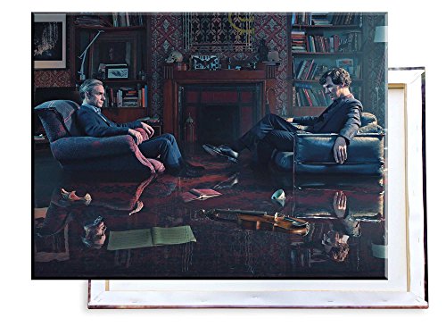 Unified Distribution Sherlock Holmes - Dr. John Watson (Benedict Cumberbatch, Martin Freeman) - 80x60 cm - Bilder & Kunstdrucke fertig auf Leinwand aufgespannt und in erstklassiger Druckqualität von Unified Distribution