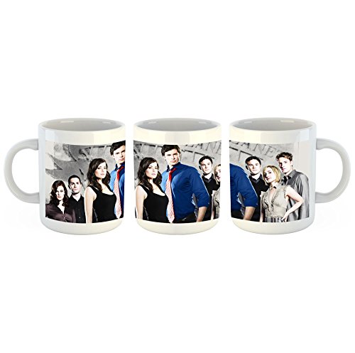 Unified Distribution Smallville Allison Mack Erica Durance Tom Welling - Tasse mit Motiv Bedruckt, 300ml C-Henkel. Tolles Geschenk für Büro, Küche, Geburtstag, Lieblingstasse zum Frühstück von Unified Distribution