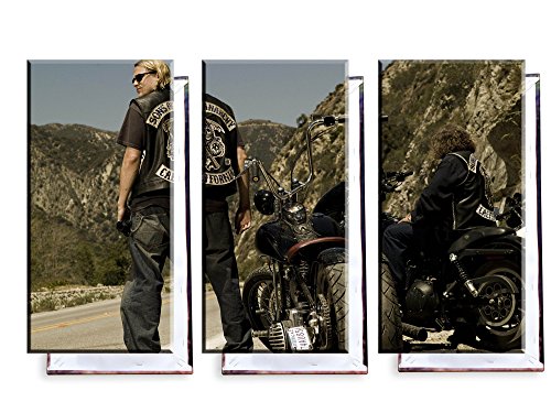 Unified Distribution Sons of Anarchy Jackson Teller Jax Charlie Hunnam - Dreiteiler (120x80 cm) - Bilder & Kunstdrucke fertig auf Leinwand aufgespannt und in erstklassiger Druckqualität von Unified Distribution