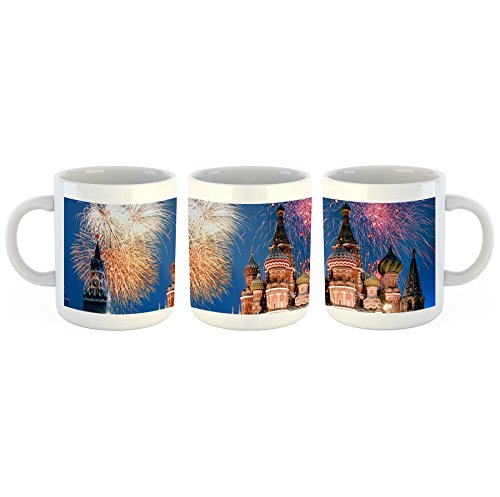 Unified Distribution St. Basilius Kathedrale Russland - Tasse mit Motiv Bedruckt, 300ml C-Henkel. Tolles Geschenk für Büro, Küche, Geburtstag, Ihre Neue Lieblingstasse zum Frühstück von Unified Distribution