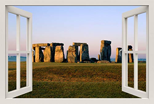 Unified Distribution Stone Henge Schottland - Wandtattoo mit 3D Effekt, Aufkleber für Wände und Türen Größe: 92x61 cm, Stil: Fenster von Unified Distribution
