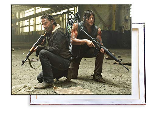 Unified Distribution The Walking Dead - Rick Grimes & Daryl Dixon - 80x60 cm - Bilder & Kunstdrucke fertig auf Leinwand aufgespannt und in erstklassiger Druckqualität von Unified Distribution