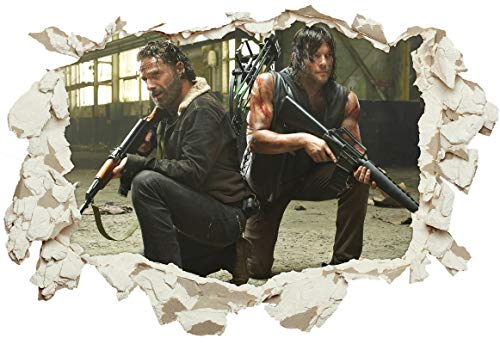 Unified Distribution The Walking Dead - Rick Grimes & Daryl Dixon - Wandtattoo mit 3D Effekt, Aufkleber für Wände und Türen Größe: 92x61 cm, Stil: Durchbruch von Unified Distribution