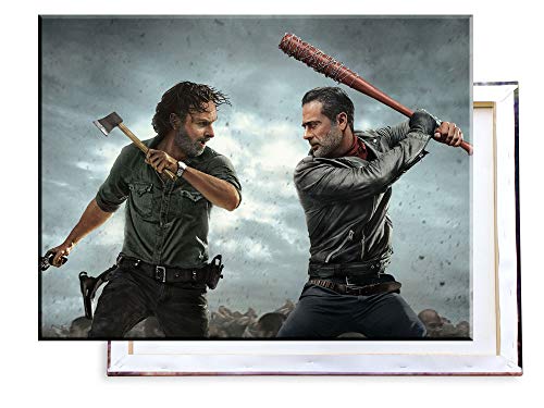 Unified Distribution The Walking Dead - Rick vs. Negan - 80x60 cm - Bilder & Kunstdrucke fertig auf Leinwand aufgespannt und in erstklassiger Druckqualität von Unified Distribution