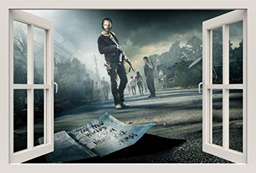 Unified Distribution The Walking Dead - Wandtattoo mit 3D Effekt, Aufkleber für Wände und Türen Größe: 92x61 cm, Stil: Fenster von Unified Distribution