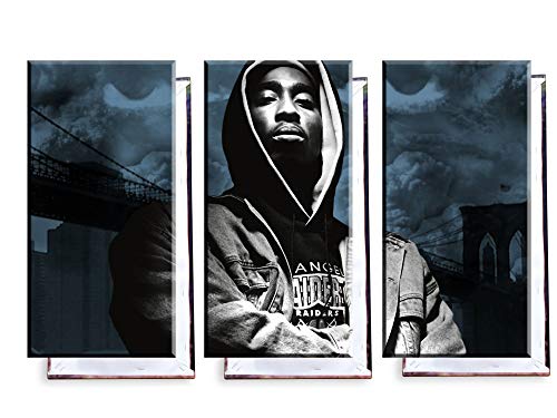 Unified Distribution Tupac Shakur RIP - Dreiteiler (120x80 cm) Kunstdruck auf Leinwand • erstklassige Druckqualität • Dekoration • Wandbild von Unified Distribution