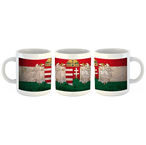 Unified Distribution Ungarn Flagge rot weiß grün - Tasse mit Motiv Bedruckt, 300ml C-Henkel. Tolles Geschenk für Büro, Küche, Geburtstag, Lieblingstasse zum Frühstück von Unified Distribution