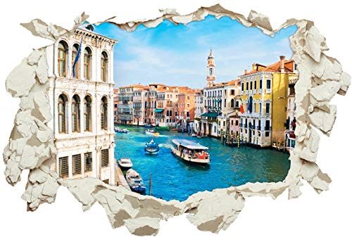 Unified Distribution Venedig, Italien - Wandtattoo mit 3D Effekt, Aufkleber für Wände und Türen Größe: 92x61 cm, Stil: Durchbruch von Unified Distribution