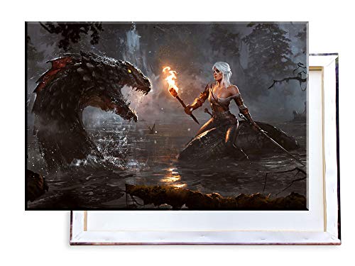 Unified Distribution Witcher - Ciri - 100x70 cm Kunstdruck auf Leinwand • erstklassige Druckqualität • Dekoration • Wandbild von Unified Distribution