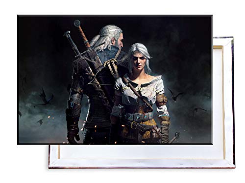 Unified Distribution Witcher - Gerald und Ciri - 120x80 cm Kunstdruck auf Leinwand • erstklassige Druckqualität • Dekoration • Wandbild von Unified Distribution