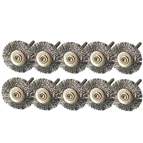 Drahtbürsten mit 3 mm Schaft, 22 mm, für Rotationswerkzeug, 10 Stück Drahtbürsten mit 3 mm Schaft, 22 mm, für Rotationswerkzeug, 10 Stück von Unifizz