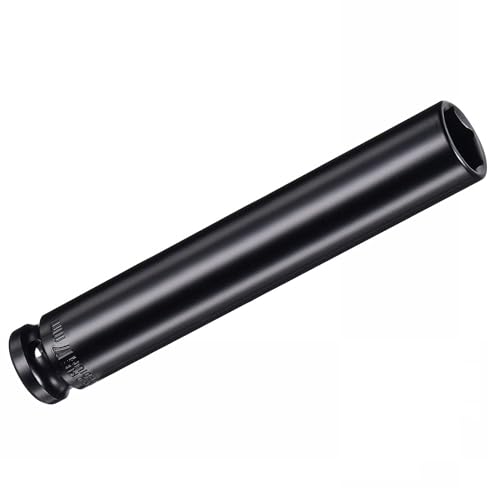 Unifizz 1/2-Zoll-Antrieb, 17 mm tiefer Schlag-Stecknuss mit 6-Punkt-Design, wärmebehandelter Cr-V-Stahl, 150 mm Länge, metrische Größen von Unifizz