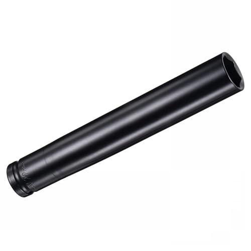 Unifizz 1/2-Zoll-Antrieb – 24 mm tiefer Schlag-Stecknuss mit 6-Punkt-Design, wärmebehandelter Cr-V-Stahl, 200 mm Länge, metrische Größen von Unifizz