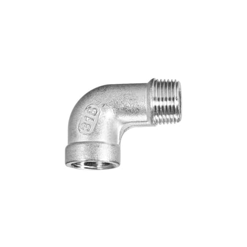 Unifizz 1 Stück 316 Edelstahl 90 Grad Winkel – 3/8 BSPT Innengewinde x 3/8 BSPT Außenrohrverschraubung Unifizz 1 Stück 316 Edelstahl 90 Grad Winkel – 3/8 BSPT Innengewinde x 3/8 BSPT Außenrohrverschraubung von Unifizz
