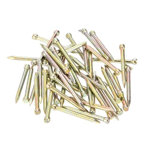 Unifizz 100 Stück 25 mm Endbearbeitungsnägel, Karbonstahl, kopflose Nägel zum Aufhängen von Bildern, kleine Hardware-Nägel für Holzrahmen, Wandverkleidung, Sockelleisten und Kunstprojekte, Farbe Zink von Unifizz