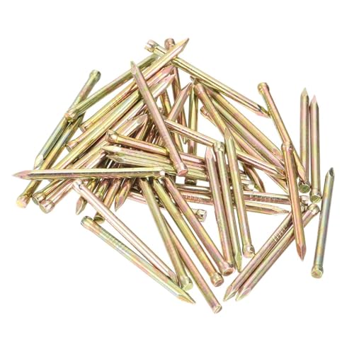 Unifizz 100 Stück 32 mm Endbearbeitungsnägel, Karbonstahl, kopflose Nägel zum Aufhängen von Bildern, kleine Hardware-Nägel für Holzrahmen, Wandverkleidung, Sockelleisten und Kunstprojekte, Farbe Zink von Unifizz