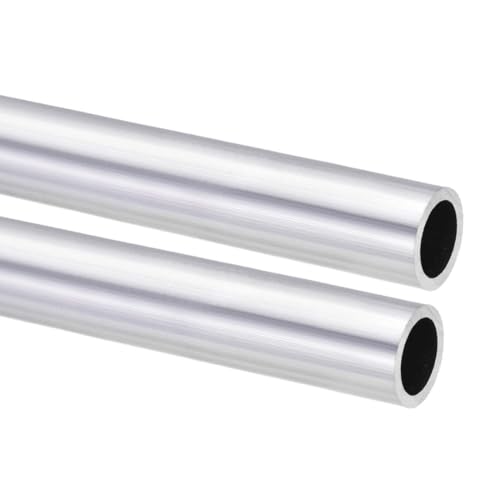 Unifizz 6063 Aluminium-Rundrohr, 25 mm Außendurchmesser, 19 mm Innendurchmesser, 300 mm Länge, nahtlos, gerade, für Heimindustrie, Heimwerker, Handwerk, 2 Stück von Unifizz